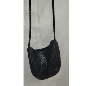 Aspects by Lisette Blue Woven Crossbody Bag with Tassel Zip and Braided Strap